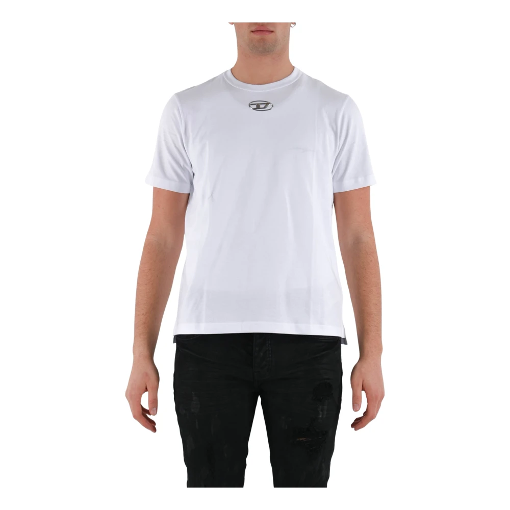 Diesel Katoenen T-shirt met ronde hals White Heren