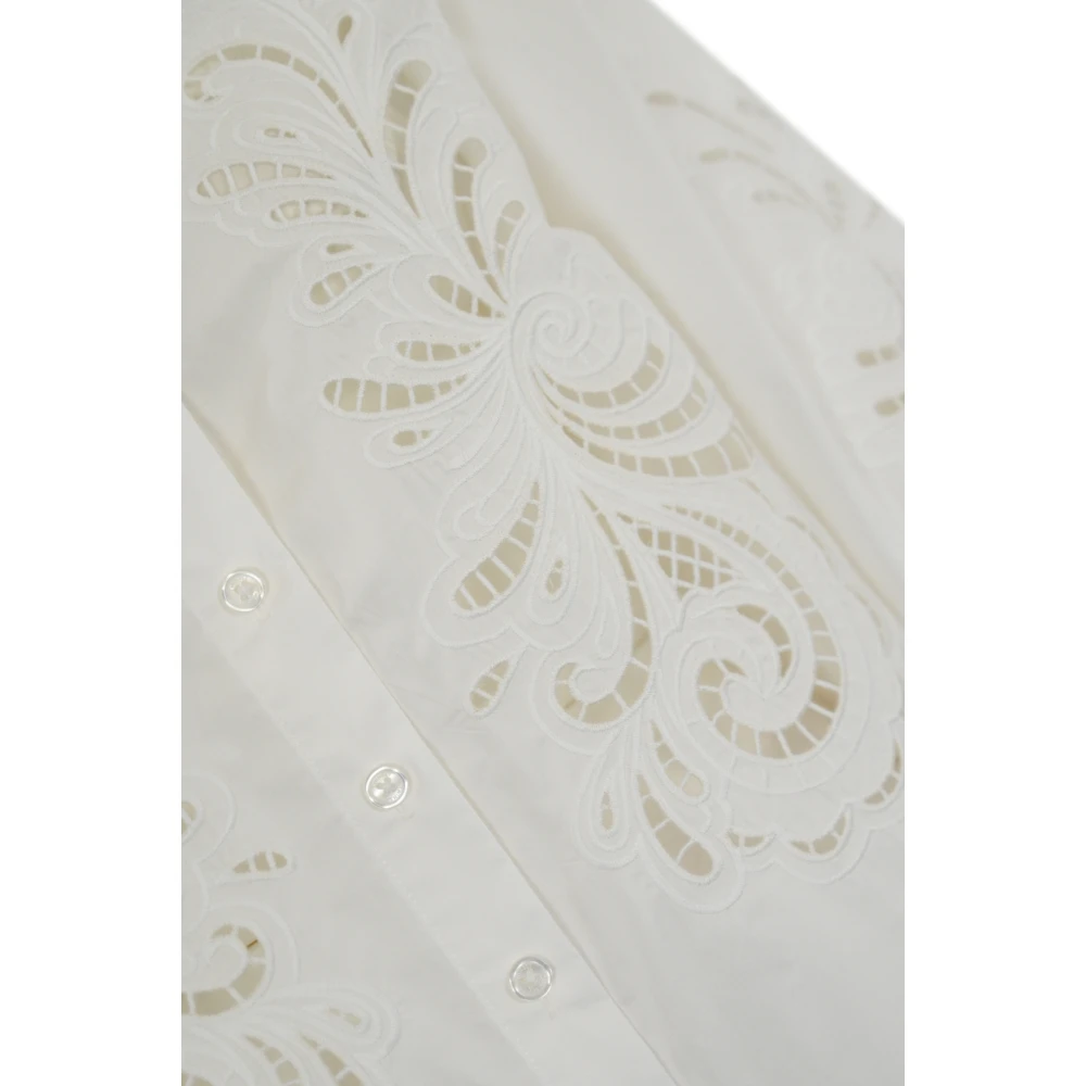 Twinset Witte Katoenen Popeline Overhemd Lange Mouw White Dames