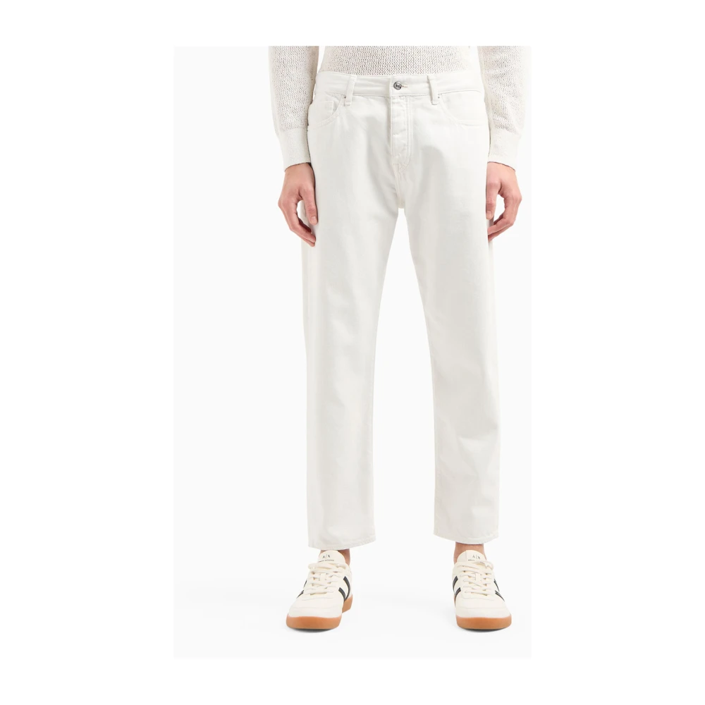 Armani Exchange Off White Straight Leg Jeans Beige Heren