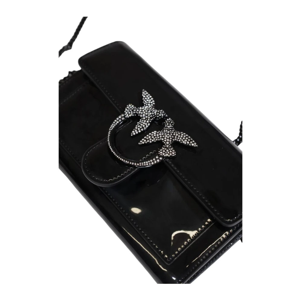 pinko Zwarte Polyester Portemonnee met Meerdere Compartimenten Black Dames