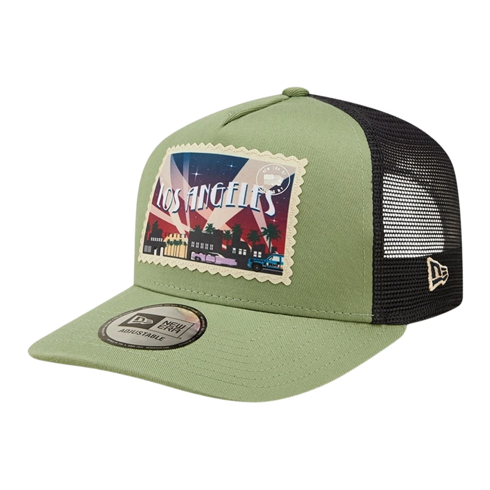 new era Groene Los Angeles Ansichtkaart Trucker Cap Green Heren