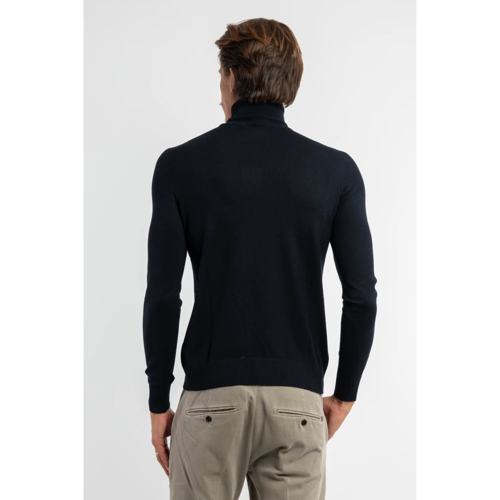Gran Sasso Blauwe Coltrui in Extrafijne Wol Blue Heren