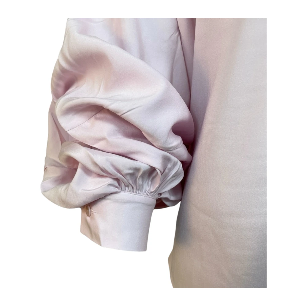 Herzen's Angelegenheit Zijden blouse met pofmouw Pink Dames
