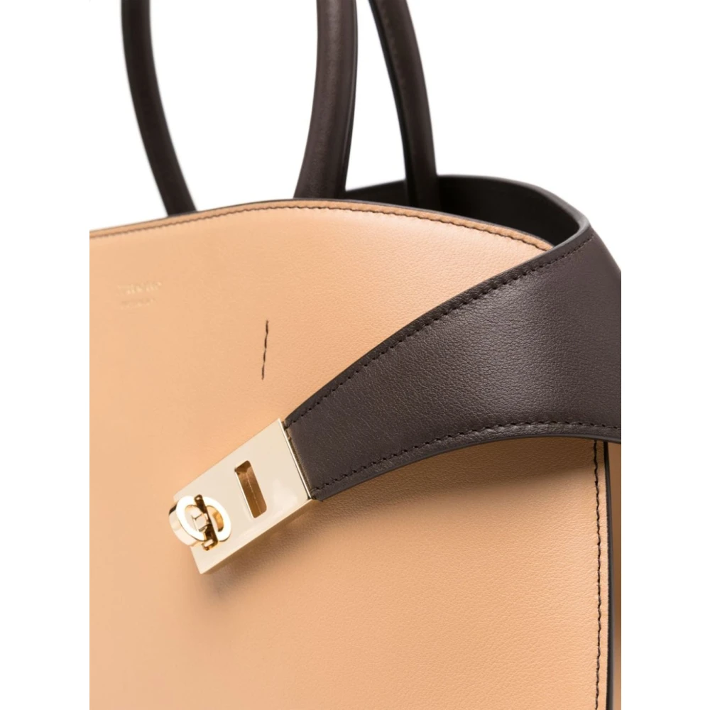 Salvatore Ferragamo Beige Tote Tas Color-Block Ontwerp Beige Dames