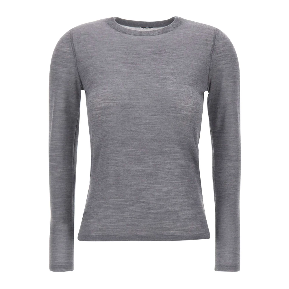 Aspesi Women's Gray Virgin Wool Sweater - Image 2