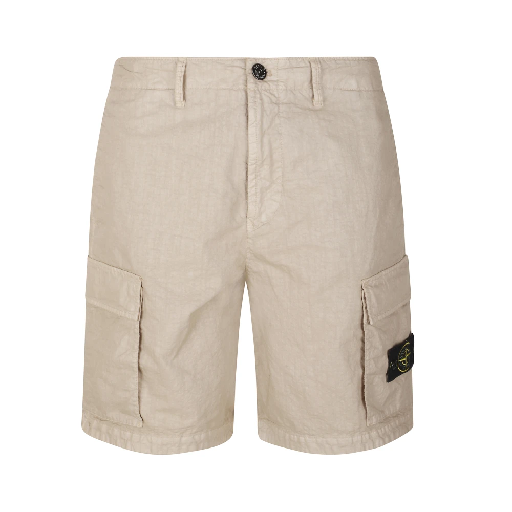 Stone Island Brown Casual Shorts, Male, W32, Cargo Shorts