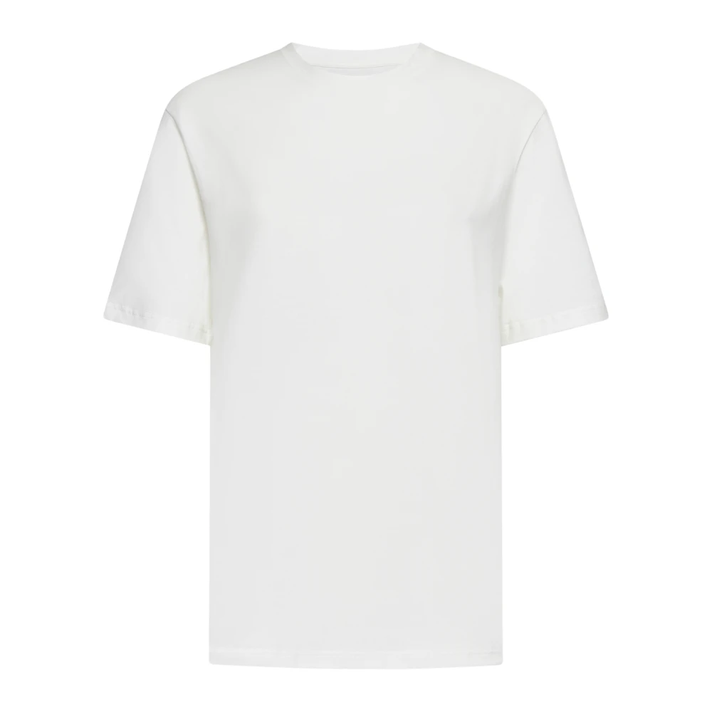 Jil Sander Witte Katoenen Crew Neck T-shirt White Dames