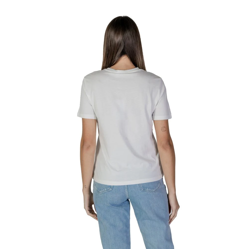 Vila Katoenen Korte Mouw T-shirt White Dames