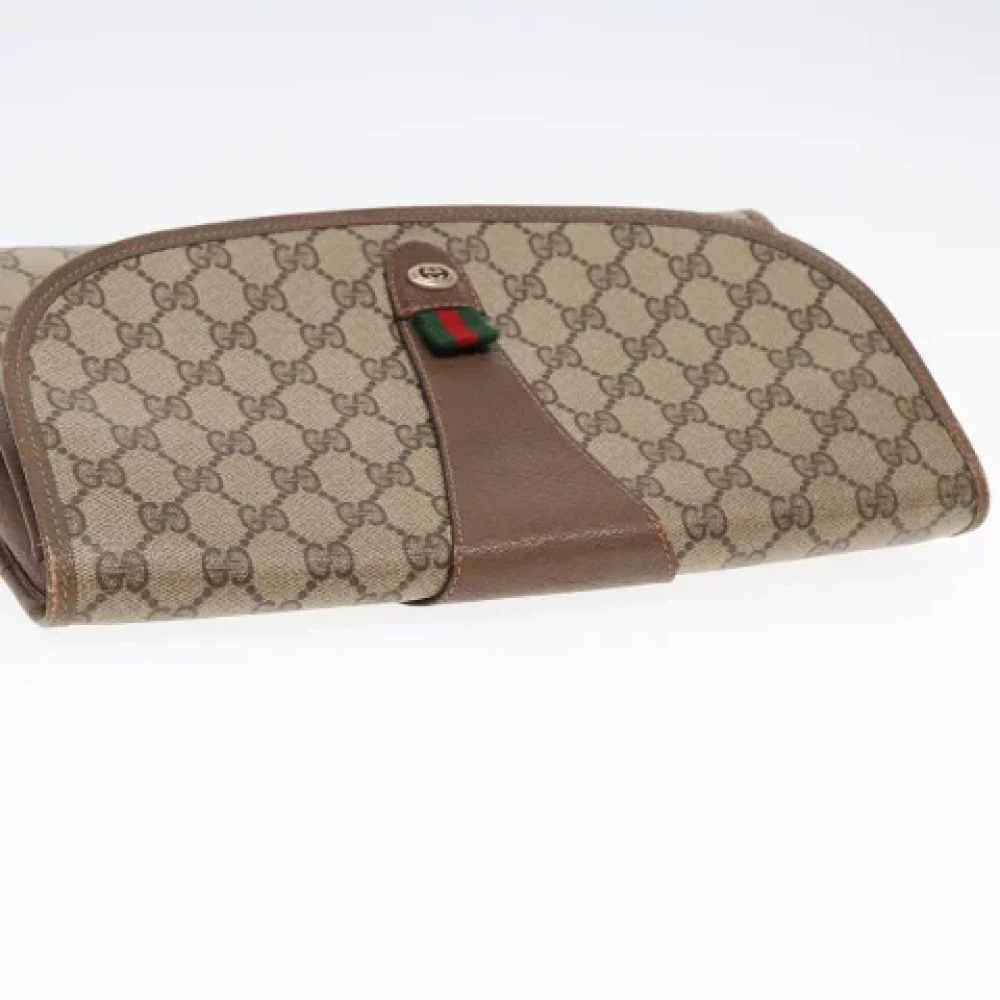 Gucci Vintage Pre-owned Leather clutches Beige Dames