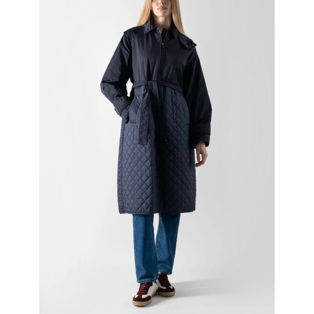 Max Mara Weekend Stijlvolle regenjas met afneembare capuchon Blue Dames
