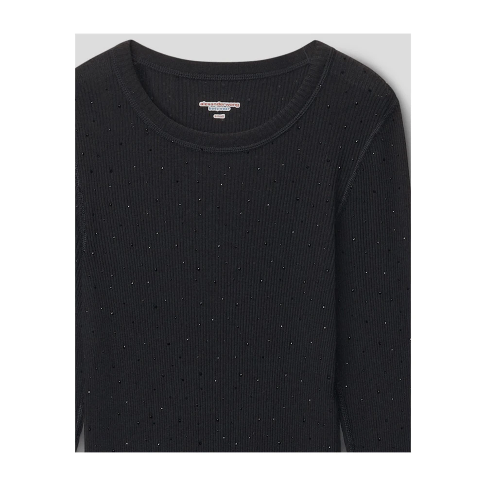 alexander wang Katoenen Crewneck Jurk Black Dames