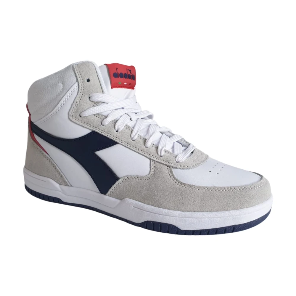 Diadora Men's Gray High Top Leather Canvas Trainers - Sneakers - 10 Uk - Shoes