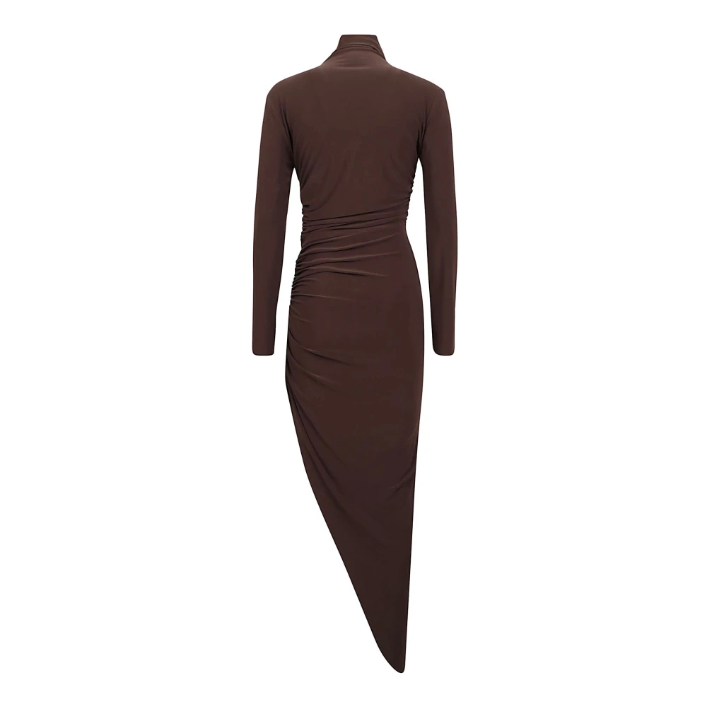 Norma Kamali Stijlvolle Jurken met Polyester en Spandex Brown Dames