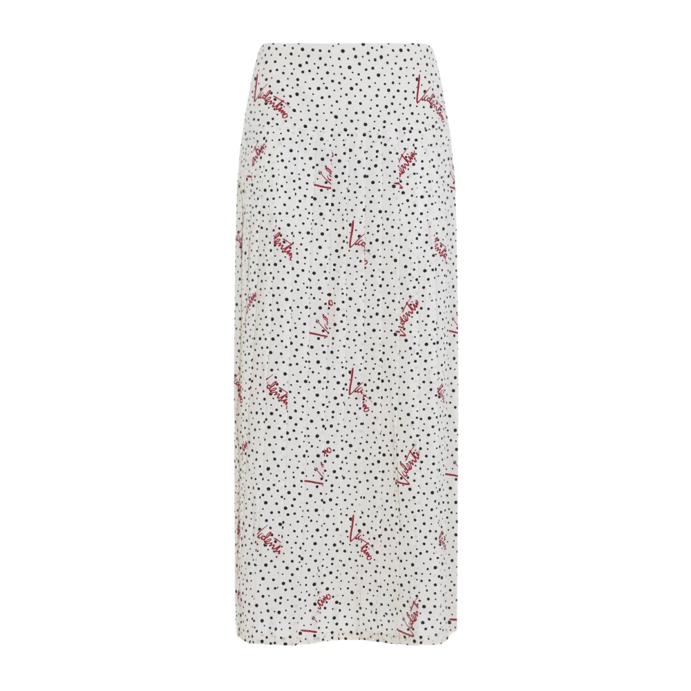 Valentino Multicolor Maxi Skirts, Female, Xs, Plisse Bollice Pois Midi Skirt