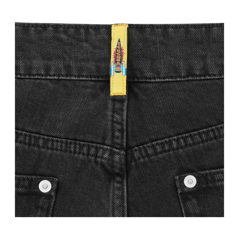 Icecream Running Dog Denim Shorts Black Heren