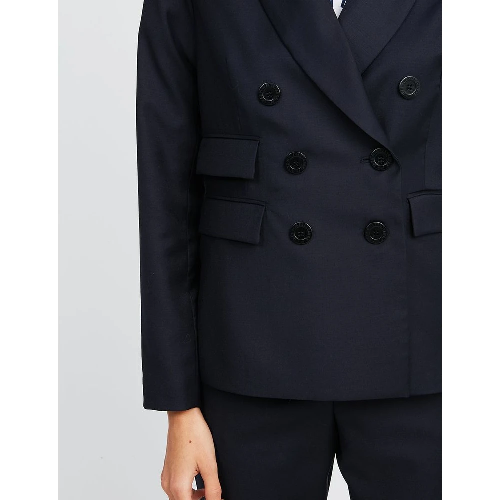 Ines De La Fressange Paris Marineblauwe Maurice wollen jas Niet Langer Gebruikt Blue Dames