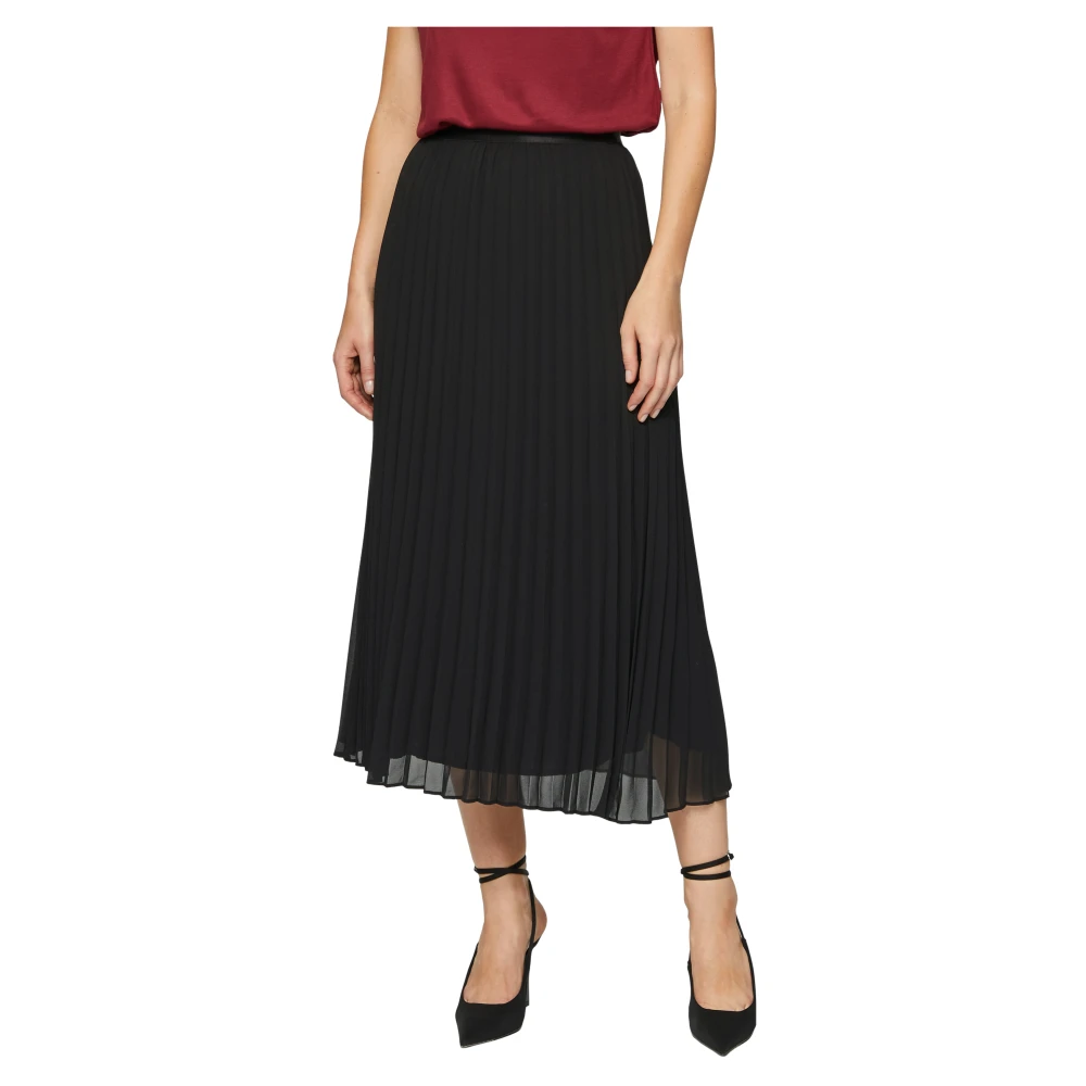 s.Oliver Geplooide Chiffon Rok Black Dames