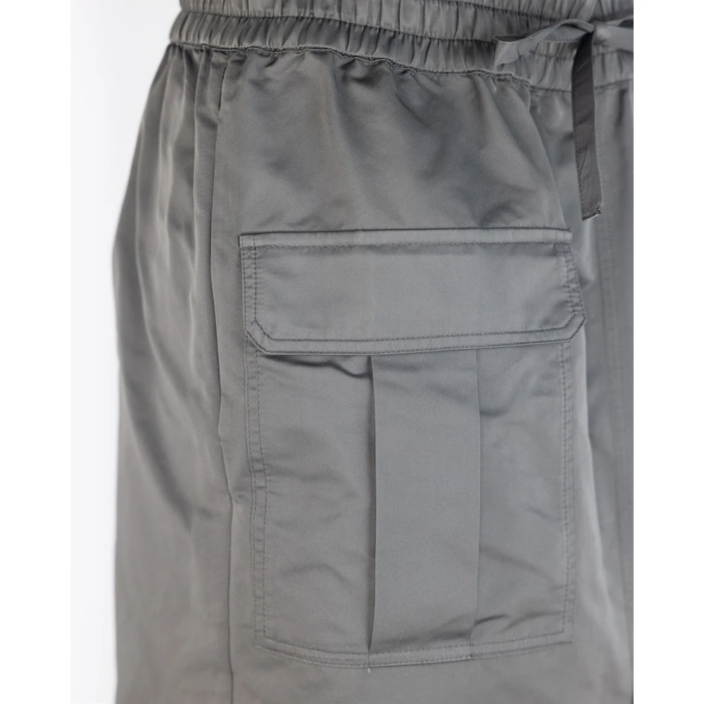 P.a.r.o.s.h. Cargo Rok met Elastische Taille en Voor Split Gray Dames