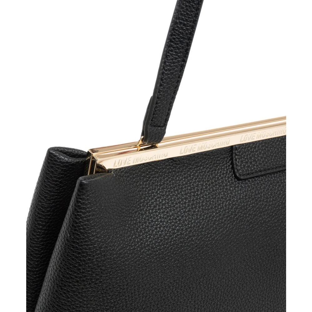 Love Moschino Logo Tote Tas met Kliksluiting Black Dames