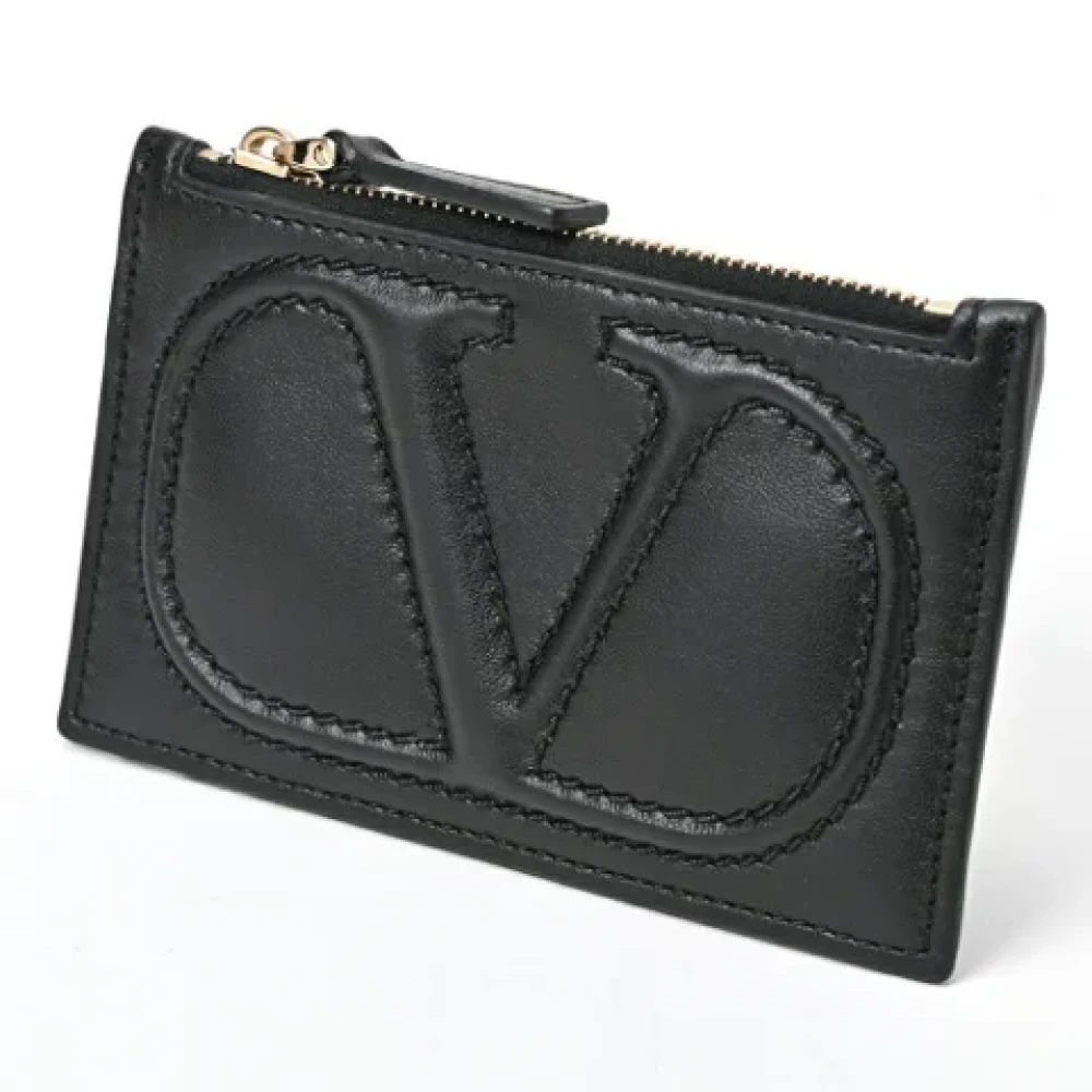 Valentino Vintage Pre-owned Leather wallets Black Dames