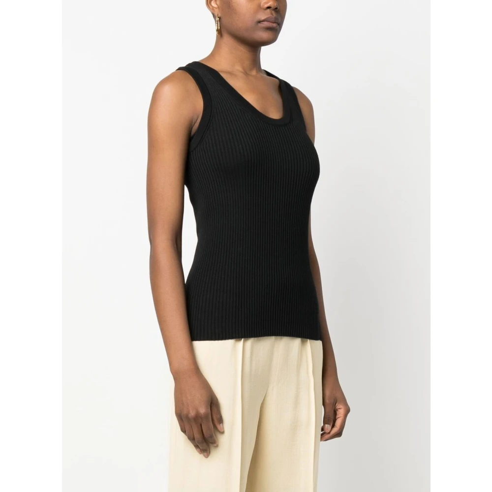 Jil Sander Mouwloze Top 001 Black Dames