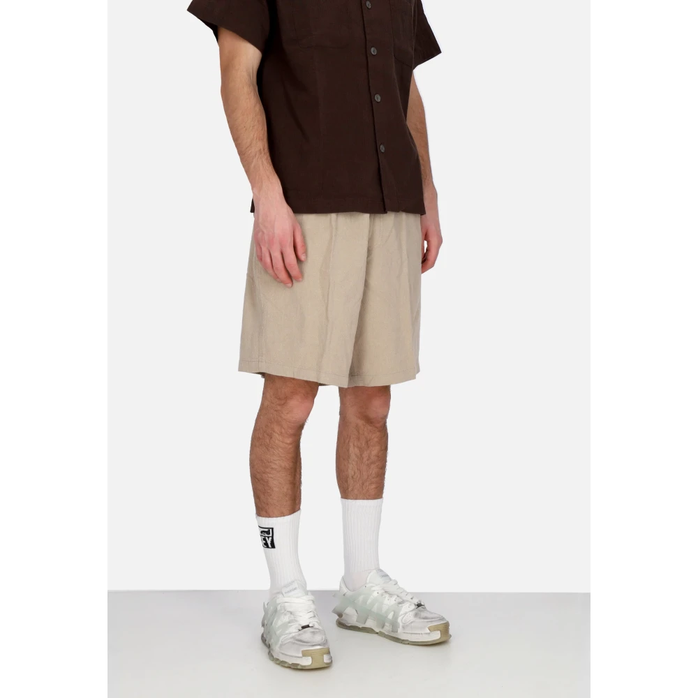 Obey Linnen Korte Broek Haver Beige Heren