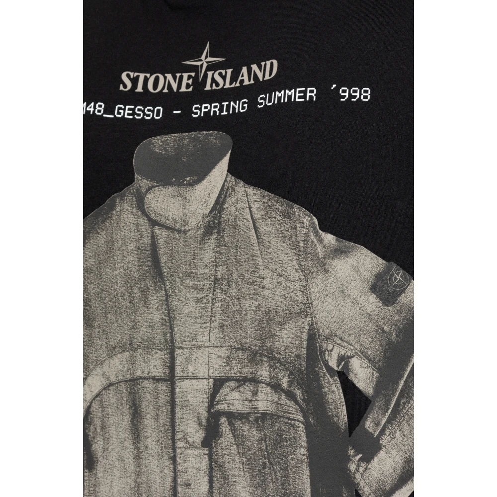Stone Island T-shirt met logo Black Heren