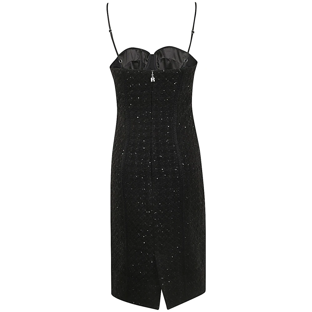 Rotate Birger Christensen Midi Bouclé Jurk Black Dames