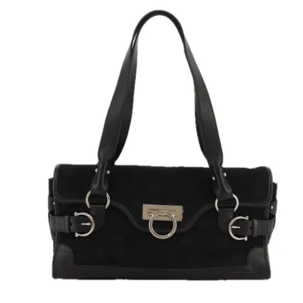 Salvatore Ferragamo Pre-owned Suede handbags Black Dames