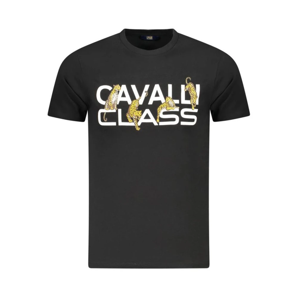 Cavalli Class Men's Black Cheetah Graphic Tee