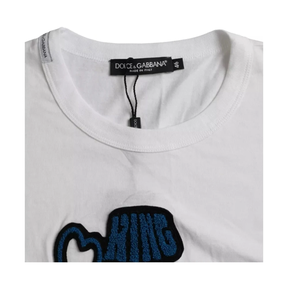 Dolce & Gabbana Witte Liefde Koning Korte Mouw T-shirt White Heren