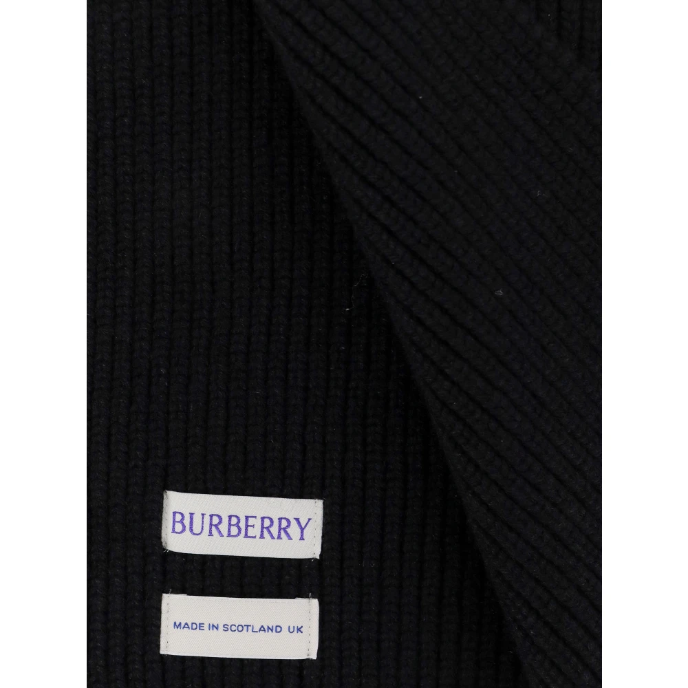 Burberry Cashmere Geribbelde Sjaal Black Heren