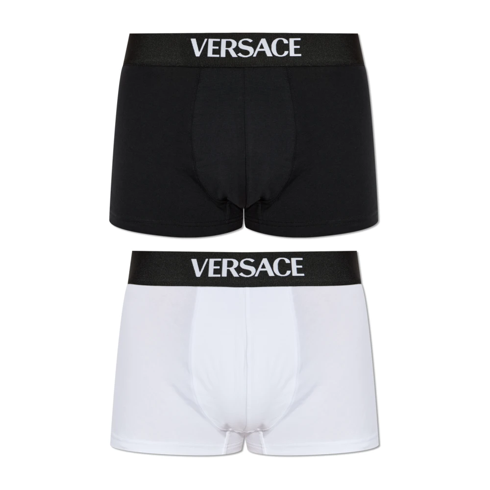 Versace Uomo Multicolor - Due Boxer In Cotone Con Logo - Underwear - E - Xl