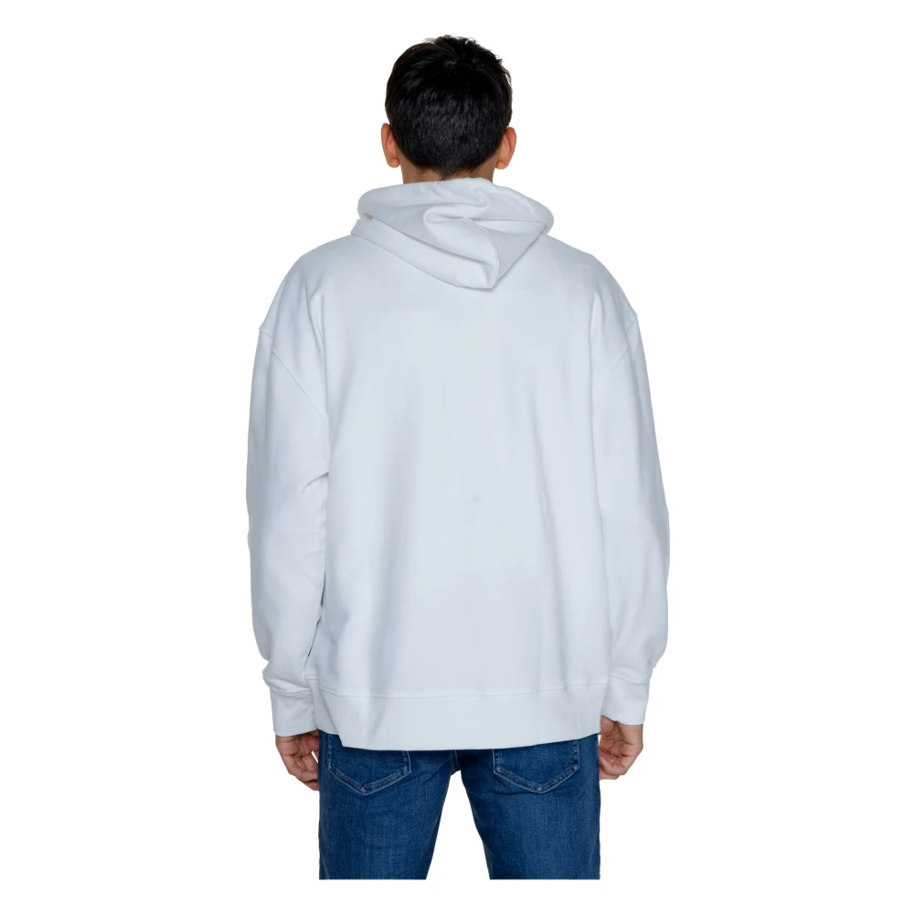 Tommy Jeans Graffiti Hoodie Mannen Herfst Winter Collectie White Heren