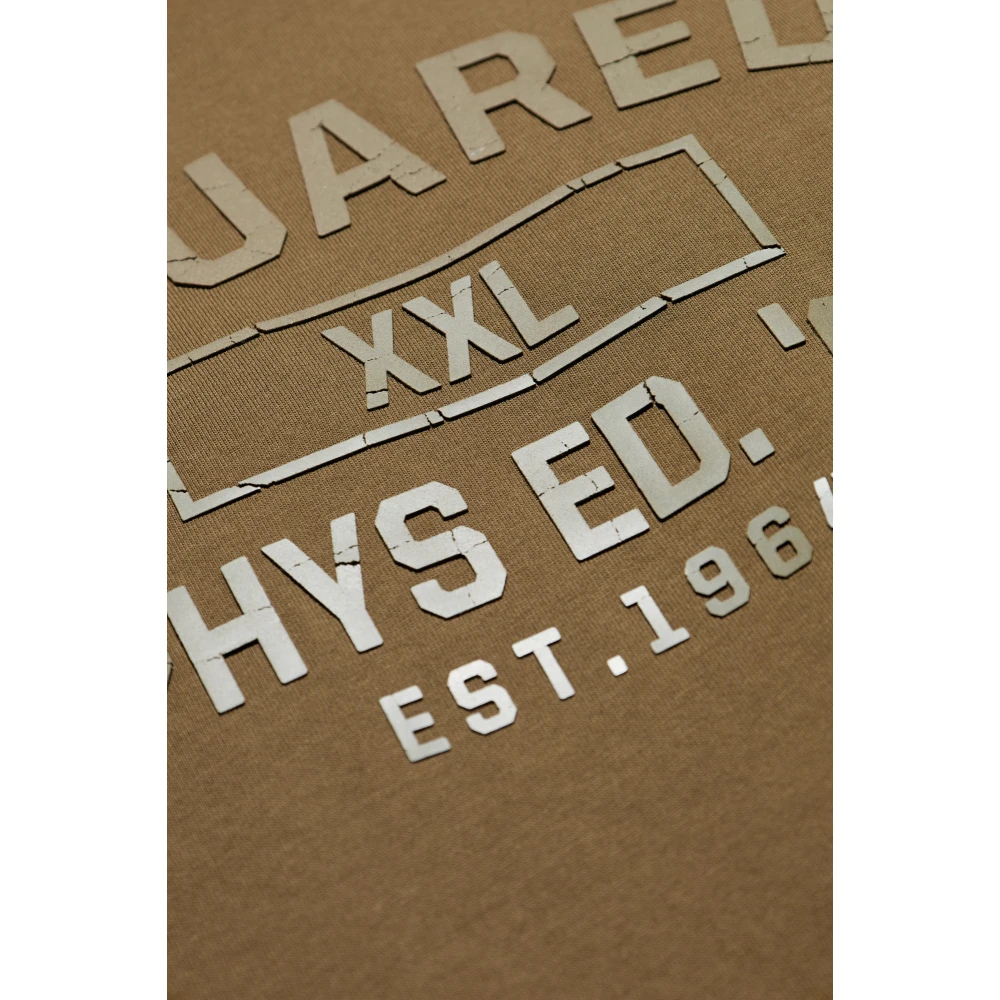 Dsquared2 T-shirt met logo en rubberen afwerking Green Heren