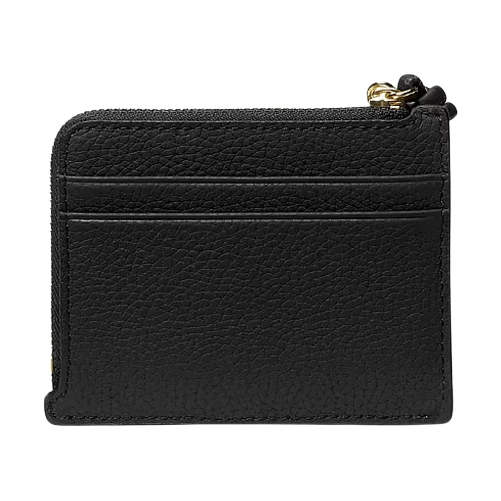 Michael Kors Women's Black Wallets & Cardholders, One Size, Jet Set Small Pebbled Leather Card Case Wristlet