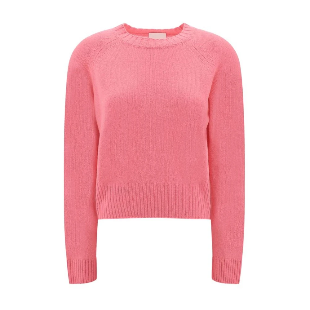 Allude Geribbelde Kasjmiertrui voor Tijdloze Elegantie Pink Dames