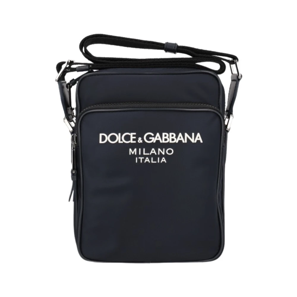 Dolce & Gabbana Blauwe Crossbody Tas met Contrasterend Logo Blue Heren