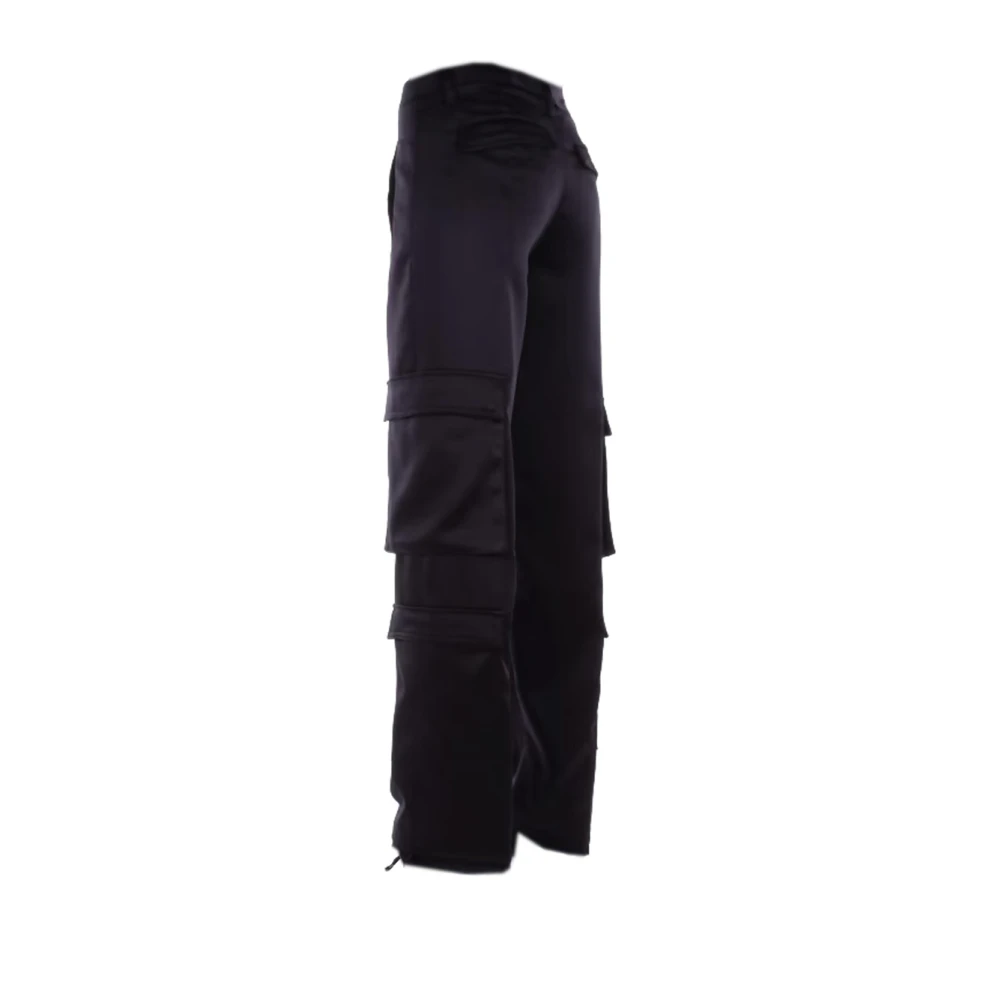 Dondup Cargo Satijnen Broek voor Vrouwen Black Dames