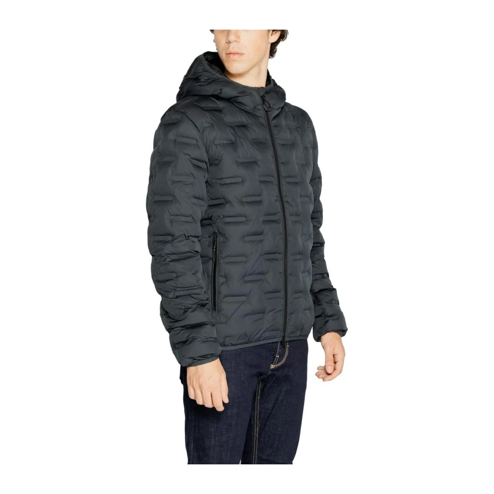 Replay Blauwe polyesterjas met hoogwaardige afwerking Blue Heren