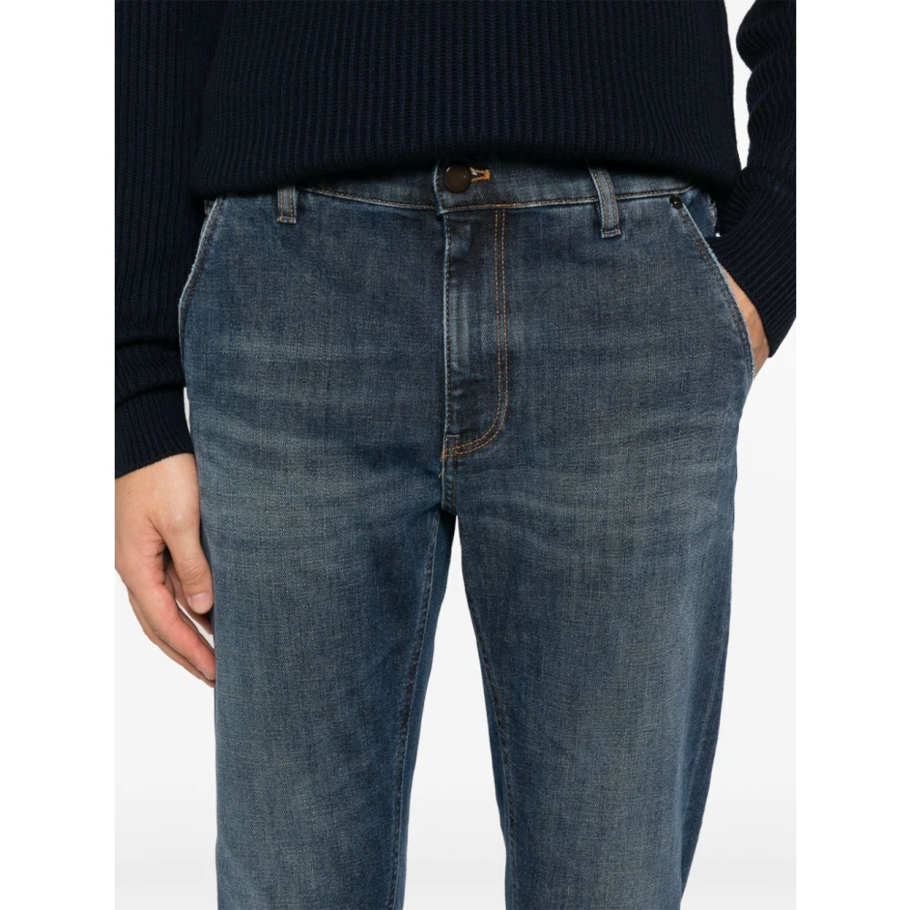 PT Torino Blauwe Denim Broek met Stretch Design Blue Heren