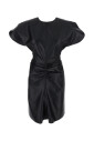zwarte-jurk-met-leren-ruchedetails