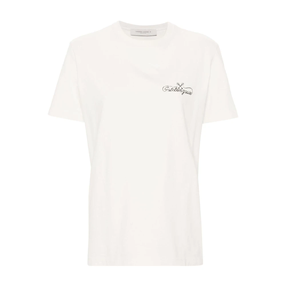 Golden Goose Klassiek Wit Zwart T-shirt White Dames
