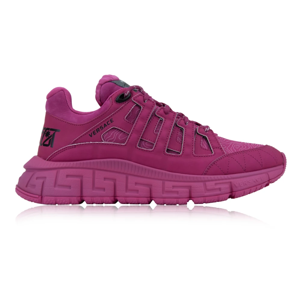 Versace Women's Pink Lace-Up Sneakers