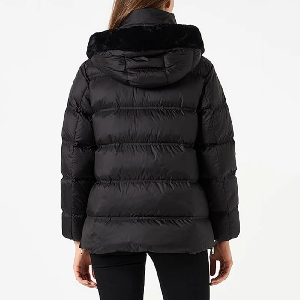 Geox Ademende Halflange Jas van Polyester Black Dames