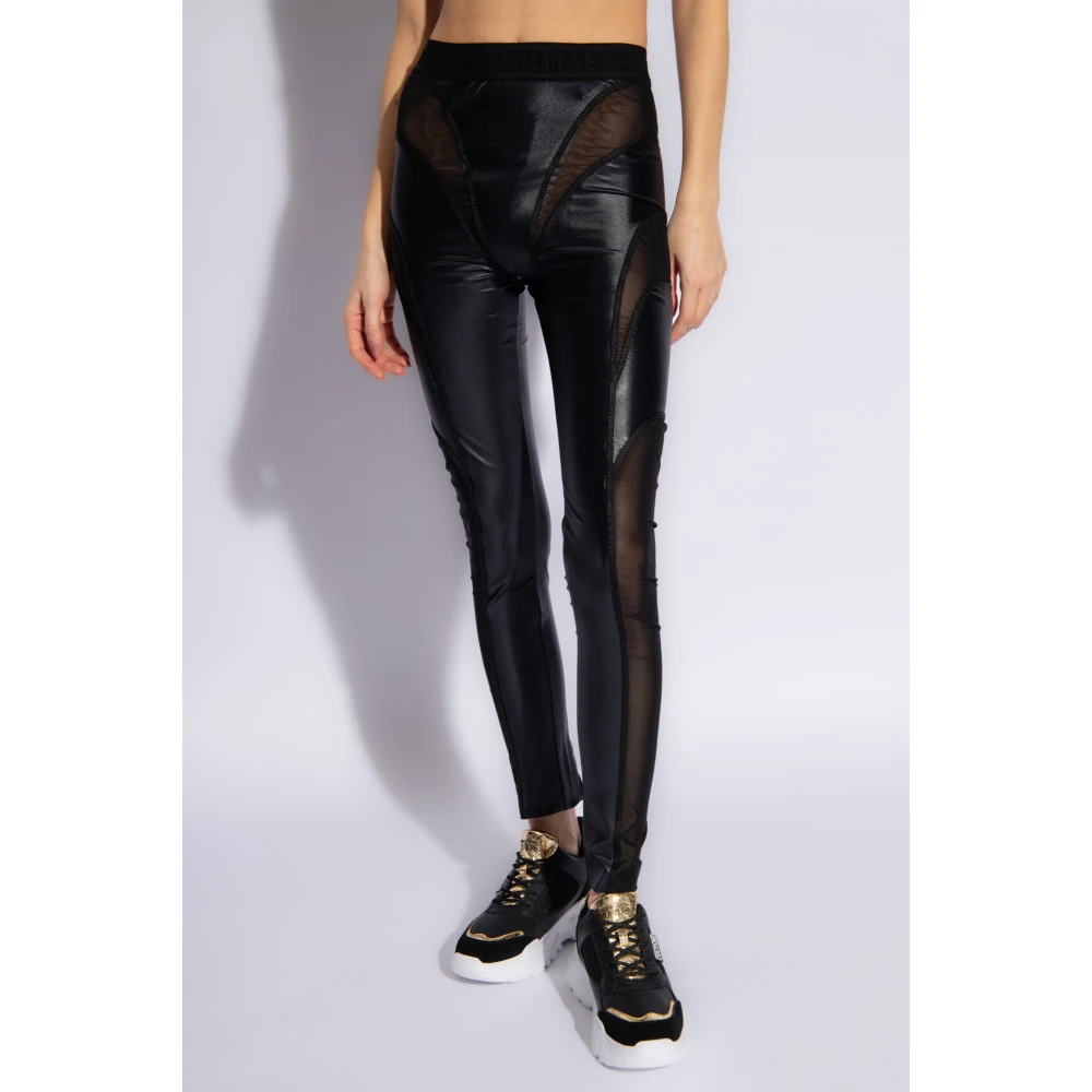 Versace Jeans Couture Leggings met logo Black Dames