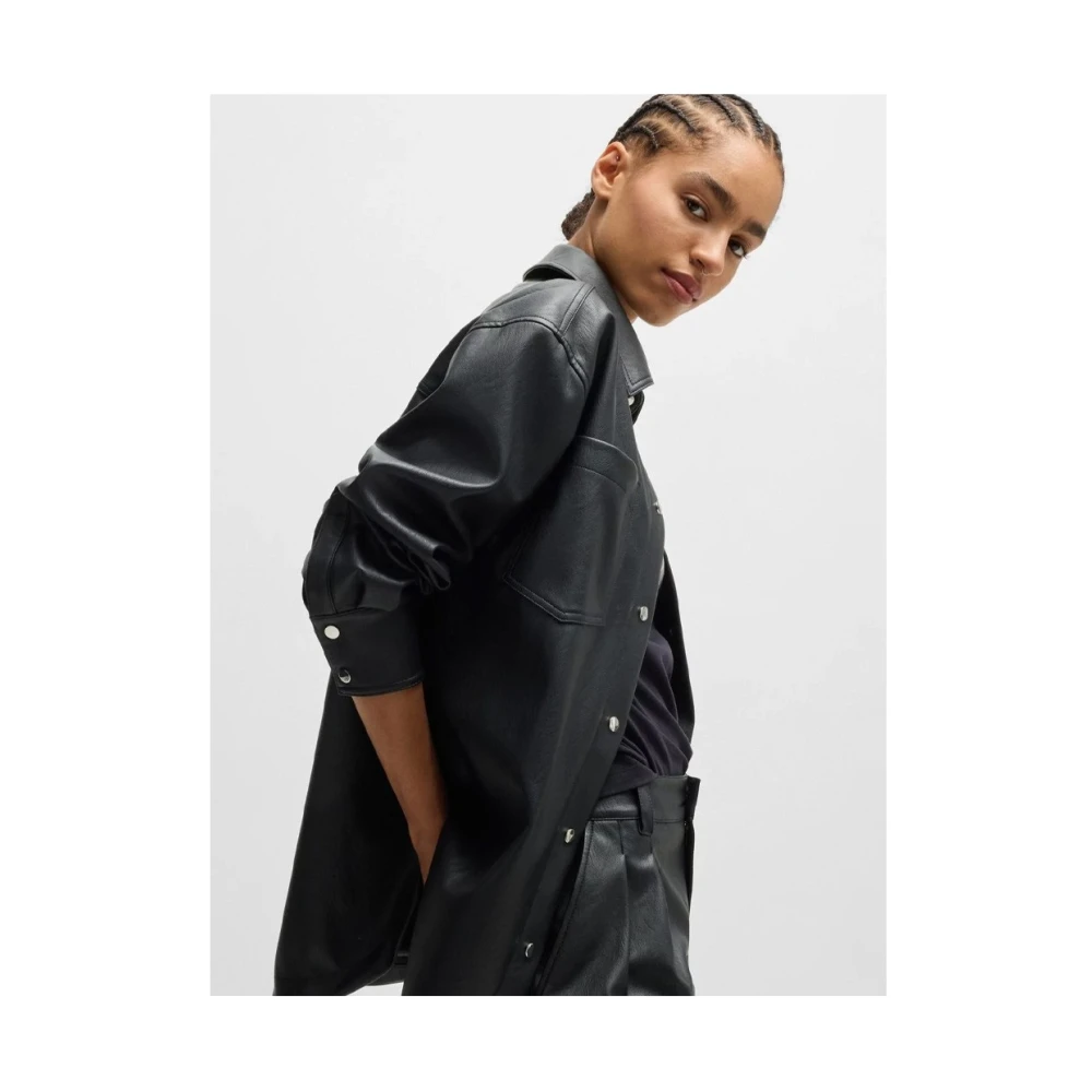 Hugo Boss Stijlvolle Jas voor Mannen Black Dames