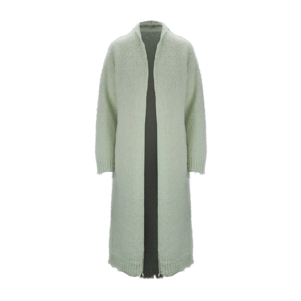 Aniye By Mohair Alpaca Langemouw Cardigan Green Dames