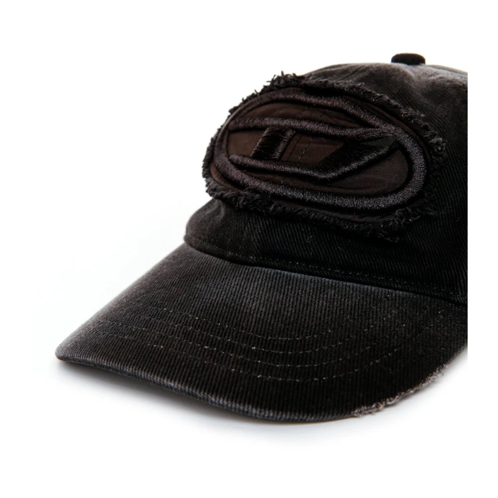 Diesel Vernietigde Canvas Baseball Cap Black Heren