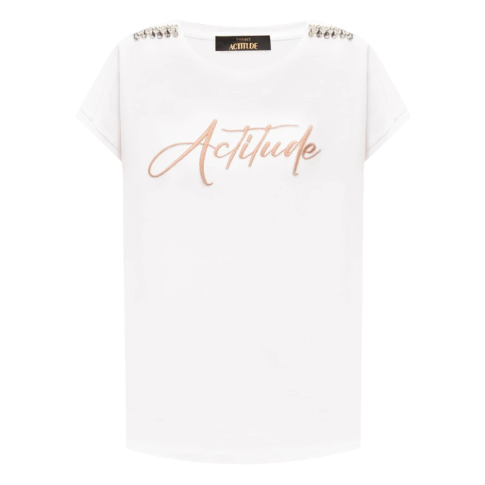 Twinset Witte T-shirts en Polos met Borduurwerk White Dames